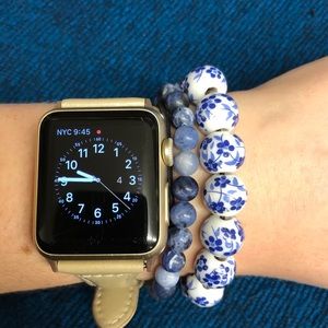 Set of 2, Blue bead bracelets